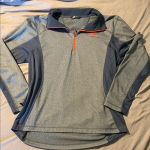 Gray and Blue Quarter-Zip The North Face Pullover
